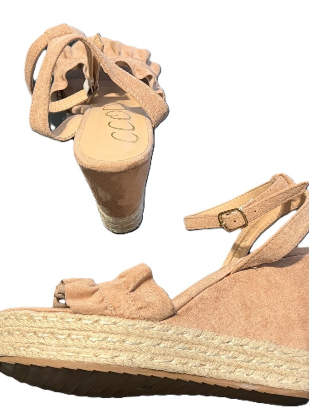 Jack Rogers Rozette Ruffle Wedge Suede 8 - Picture 6 of 8
